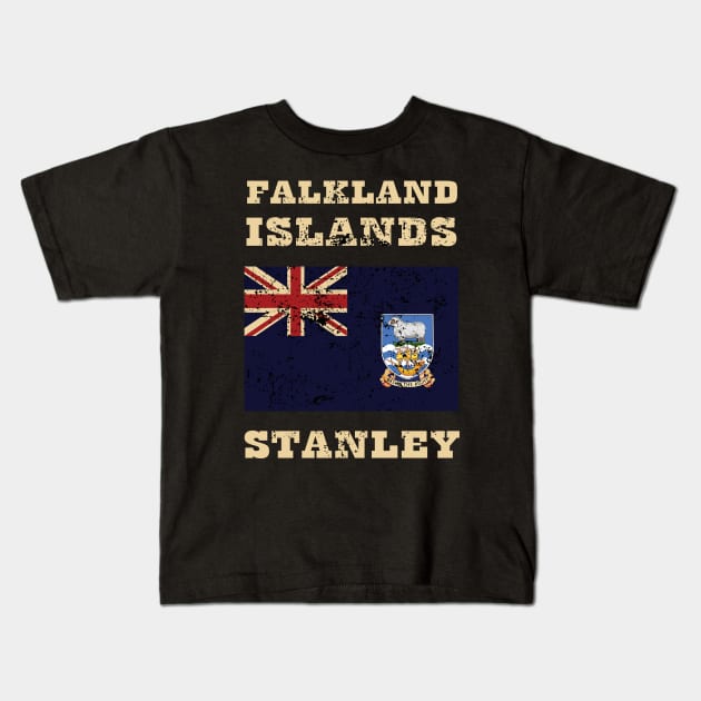 Flag of Falkland Islands Kids T-Shirt by KewaleeTee